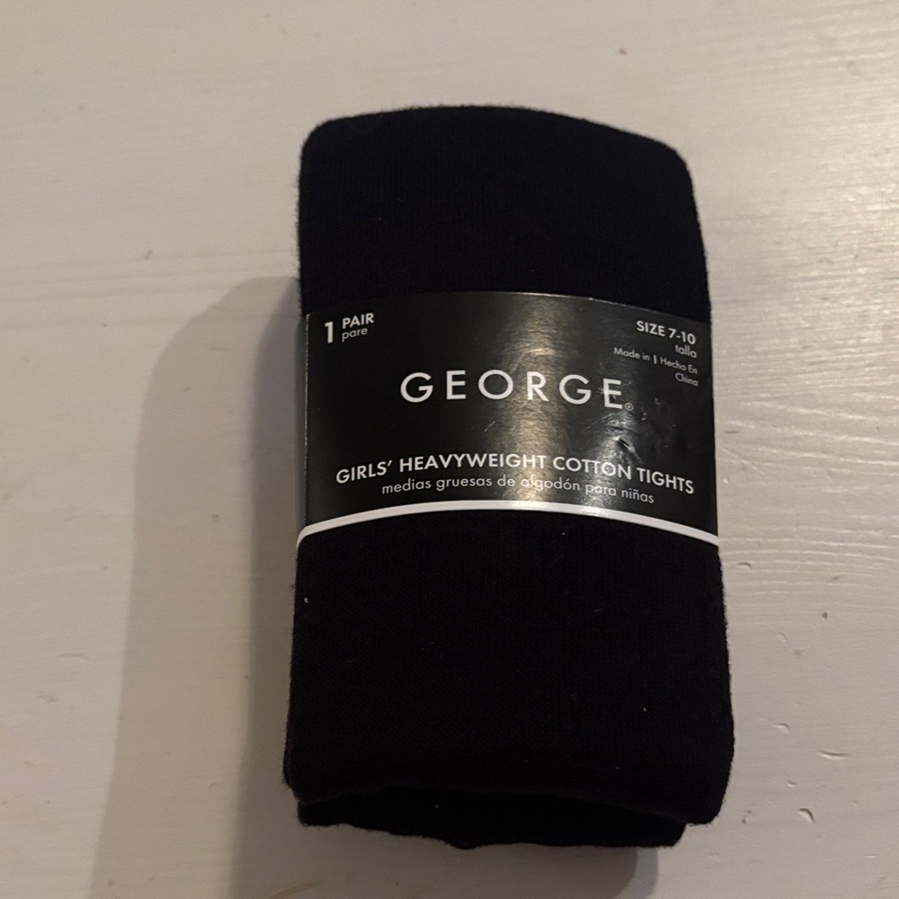 NWT George Girls' Heavyweight Black Tights